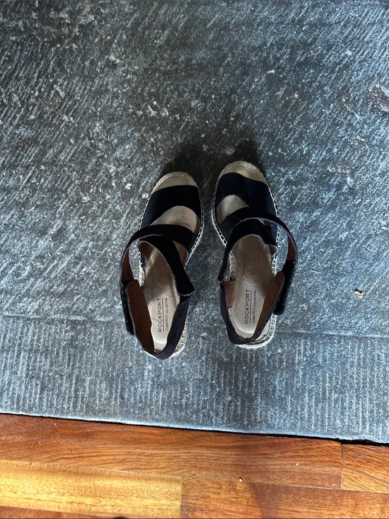 Rockport Shoes - Rockport Black Strappy Espadrille Sandals